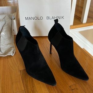 Manolo Blahnik suede booties